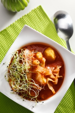 Vegetable-dish of cabbage and tomatoの写真素材
