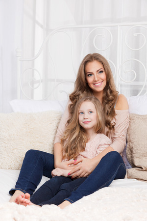Beautiful mother and daughterの写真素材
