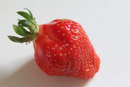 Closeup of a beautiful big strawberryの写真素材