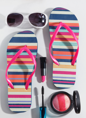Closeup of trendy summer accessories setの写真素材