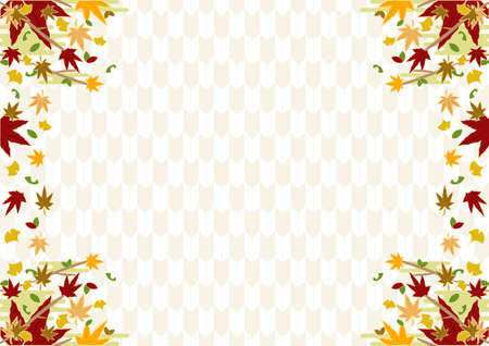Autumn leaves frame Yahagi backgroundのイラスト素材