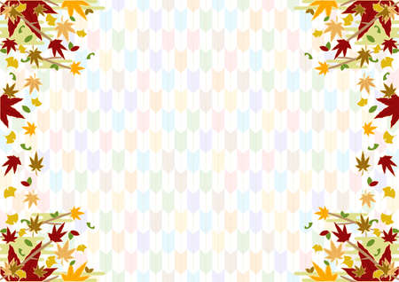 Autumn Leaves Frame Pastel Color Yahagi Backgroundのイラスト素材