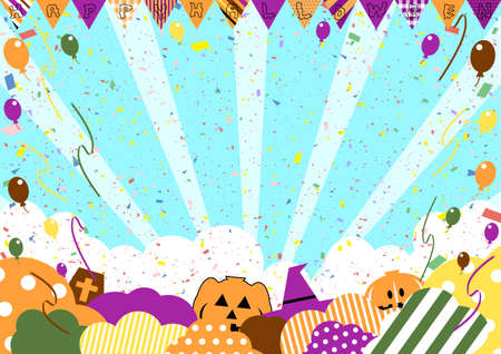 Halloween Decorations Blue Skyのイラスト素材