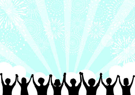 People with signsのイラスト素材