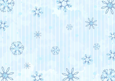 Snowflakes Watercolor Stripe Backgroundのイラスト素材