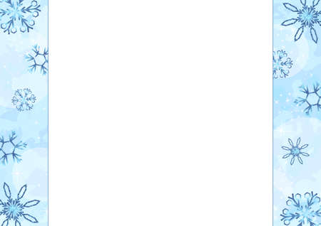 Snowflake Frame Watercolor Backgroundのイラスト素材