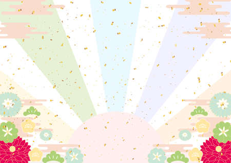 New Year Confetti Sun Out Background Pastel Colorのイラスト素材