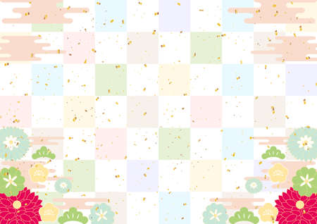 New Year Confetti Checkered Background Pastel Colorのイラスト素材