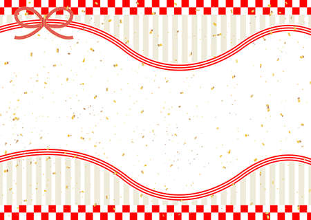 Mizuki Red and White City Pine Frameのイラスト素材