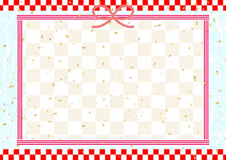 Mizuki Red and White City Pine Frame Wrinkle Backgroundのイラスト素材