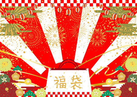 Fukubukuro New Year Backgroundのイラスト素材