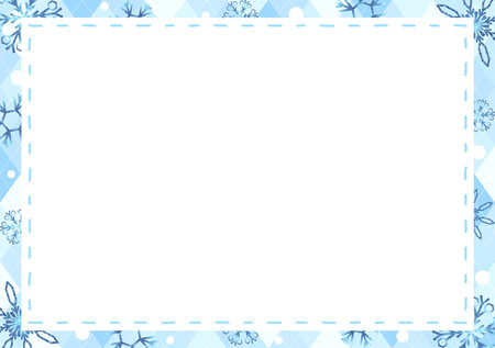 Stitch frame snow crystal Argyle backgroundのイラスト素材