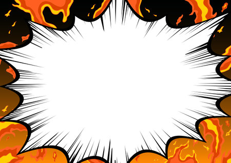 Blowout Concentration Line Blazing Flameのイラスト素材