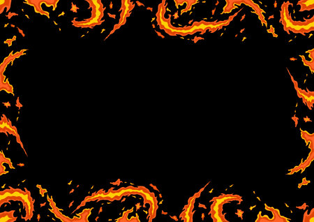 Flaring Flame Frameのイラスト素材