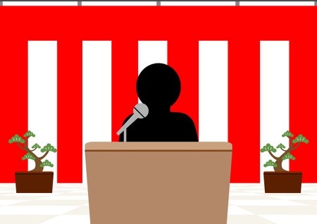 Ceremony Address Red and White Backgroundのイラスト素材