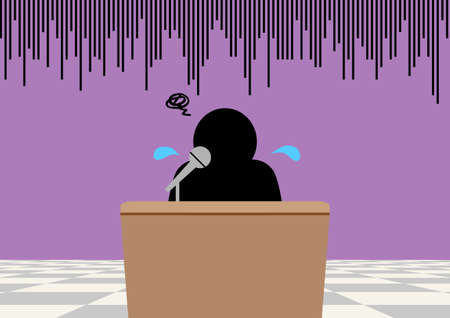 Apology Press Conference Pictogram Negative Backgroundのイラスト素材