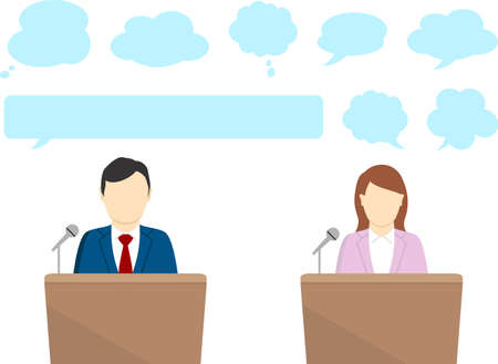 Male Female Caster Callout Setのイラスト素材