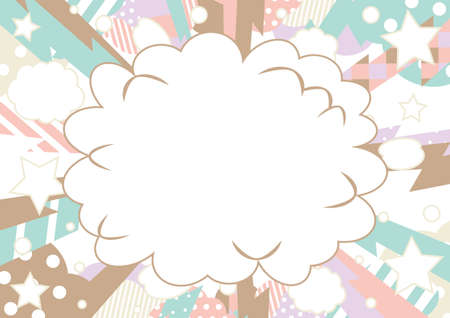 Callout Party Concentrated Line Pastel Colorのイラスト素材