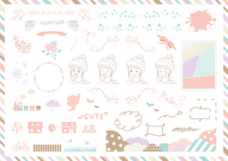 Cute material collection of women's preference 3のイラスト素材