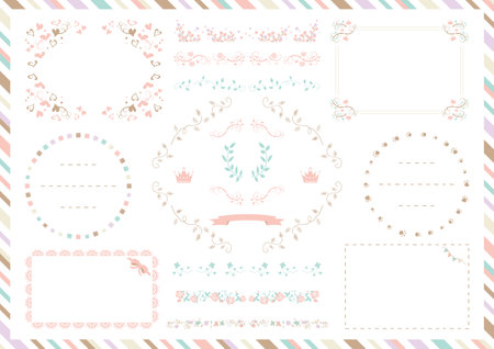 Cute framesets for womenのイラスト素材