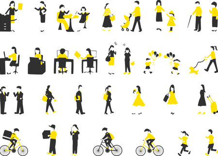 Hand drawn person illustration setのイラスト素材