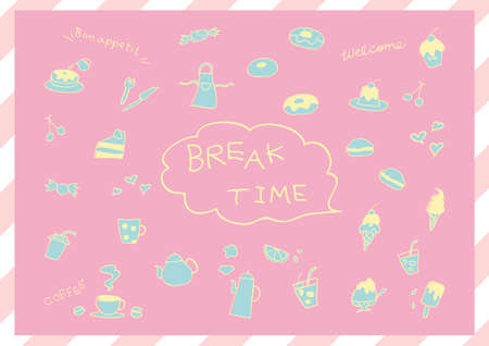 Hand drawn sweets illustration setのイラスト素材