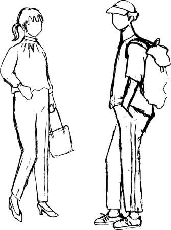 Pencil Pencil Male Femaleのイラスト素材