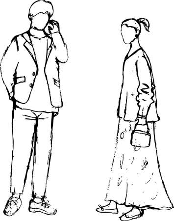 Pencil Pencil Male Femaleのイラスト素材