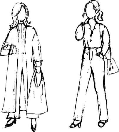 Pencil pencil womanのイラスト素材