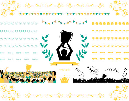 Winner Award Ranking Material Collectionのイラスト素材