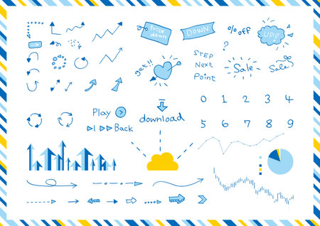 Hand-drawn arrow-related materialsのイラスト素材