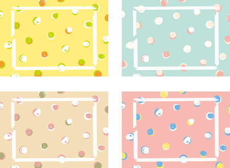 Masking Tape Frame Hand Drawn Dot Background Setのイラスト素材