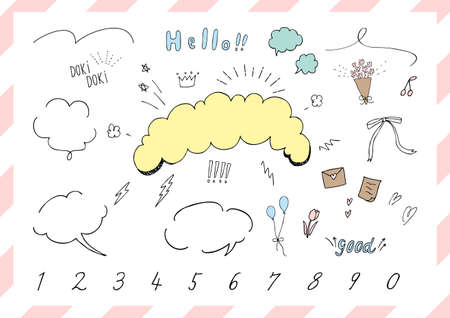 Cute hand-drawn material collection of women's preference 3のイラスト素材