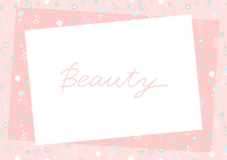 Cute hand drawn floral background frameのイラスト素材
