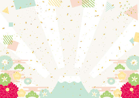 New Year's background with a cute color schemeのイラスト素材
