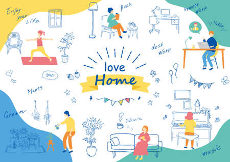 Home time easy-to-use material collectionのイラスト素材