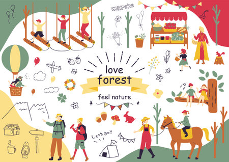 Forest Activities Materialsのイラスト素材