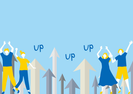 People who are happy to see their salaries raisedのイラスト素材