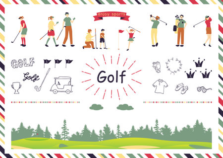 People who enjoy golfのイラスト素材