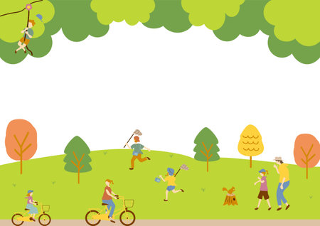 People who enjoy the outdoorsのイラスト素材