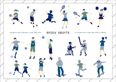 Figures Various sports setsのイラスト素材