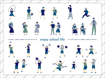 School Life Person Setのイラスト素材