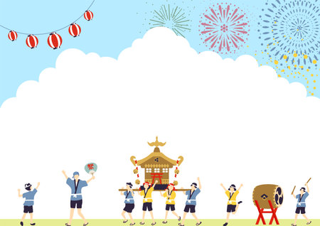 People who enjoy festivalsのイラスト素材