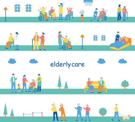 Life in old age seamless backgroundのイラスト素材