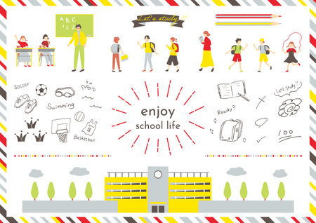 School Life Illustration Collectionのイラスト素材