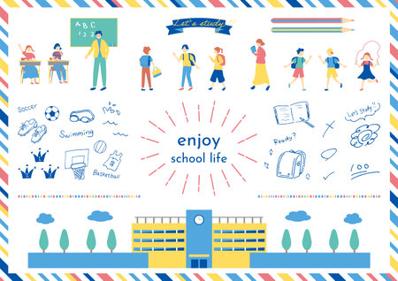 School Life Illustration Collectionのイラスト素材