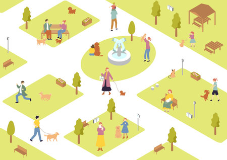 People who enjoy living with petsのイラスト素材