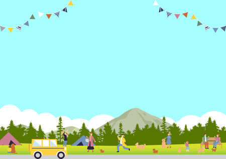 People who enjoy living with petsのイラスト素材