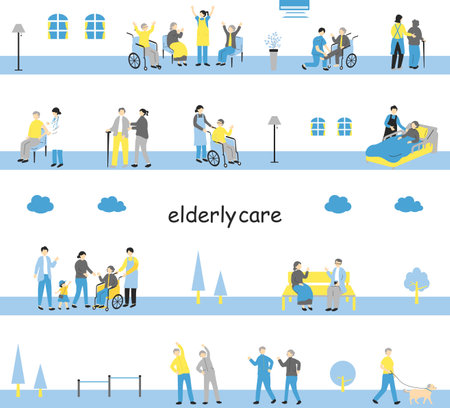 Life in old age seamless backgroundのイラスト素材