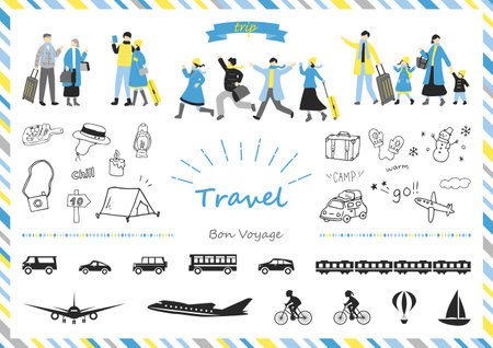 People who enjoy travelingのイラスト素材